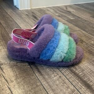 UGG Women’s Fluf Sandals - Purple, Blue, Green - Size 8